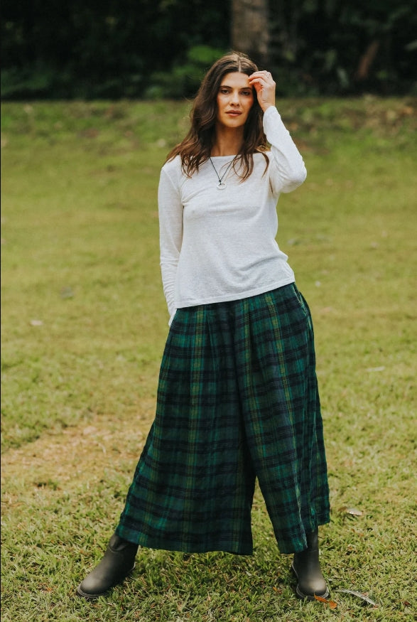 Ralph Green Check Culottes