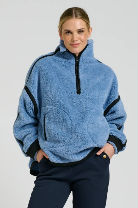 Popover Fleece Sweatshirt - Sky Blue