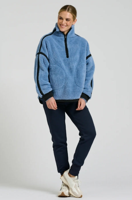 Popover Fleece Sweatshirt - Sky Blue