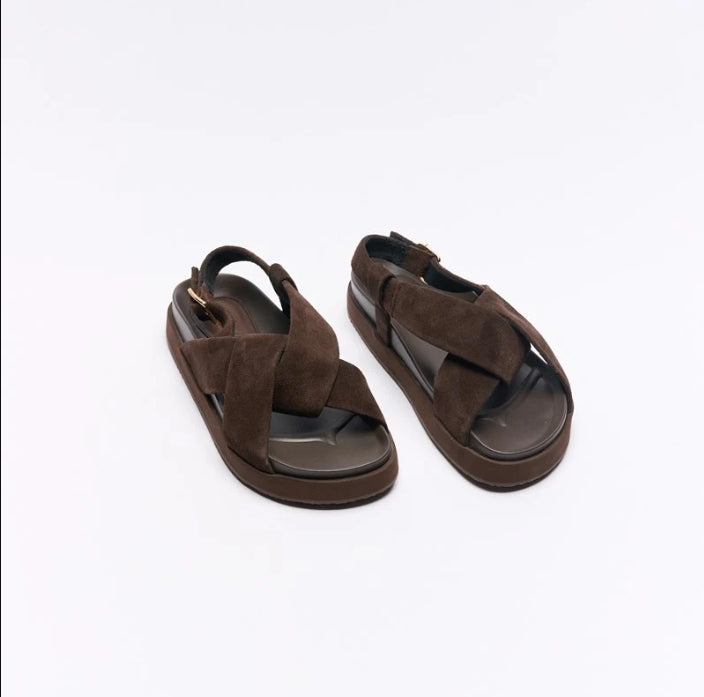 Mya Leather Sandal - Chocolate