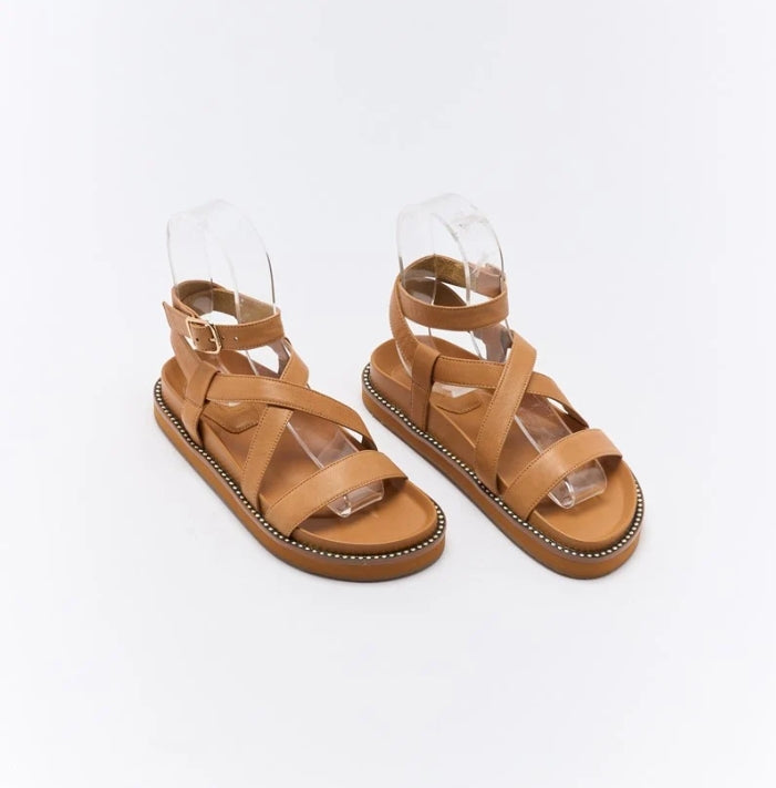 Presly Leather Sandal - Coconut Tan