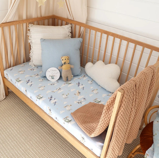 Taking Flight Organic Fitted Cot Sheet