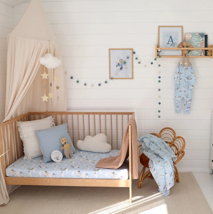 Taking Flight Organic Fitted Cot Sheet