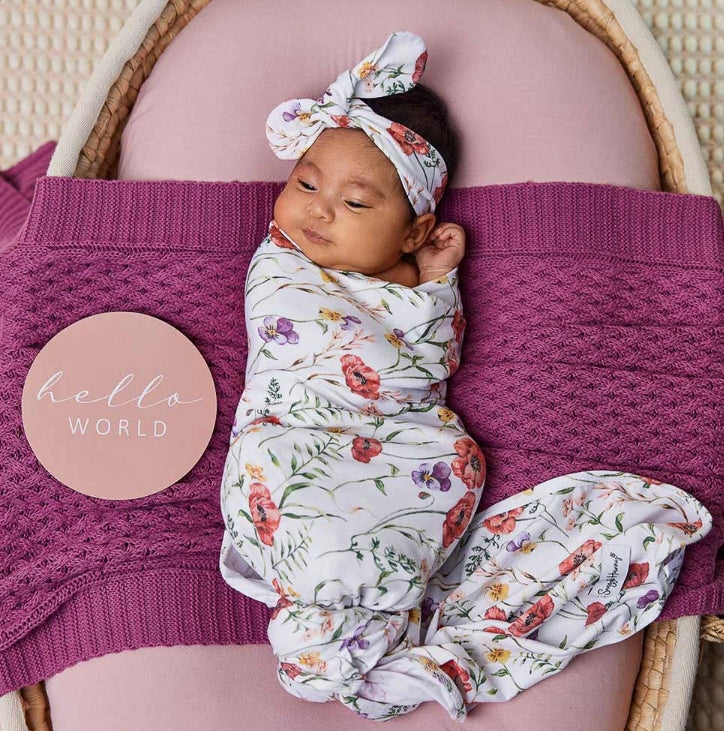 Meadow Organic Jersey Wrap & Topknot Set