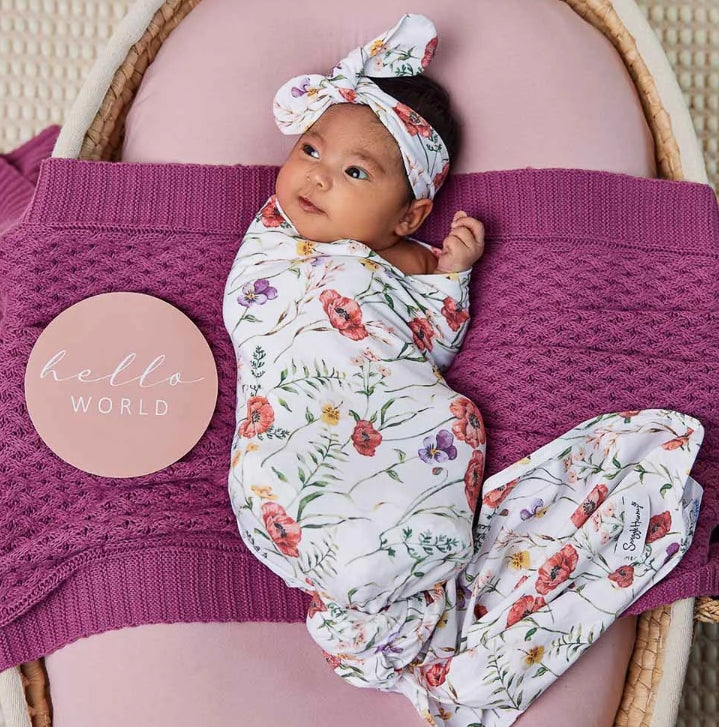 Meadow Organic Jersey Wrap & Topknot Set