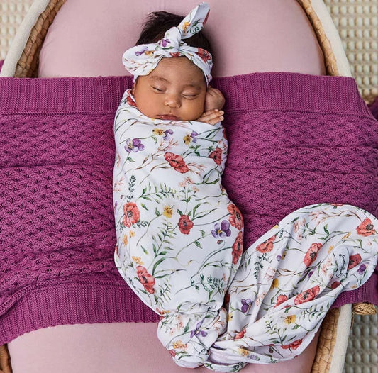 Meadow Organic Jersey Wrap & Topknot Set