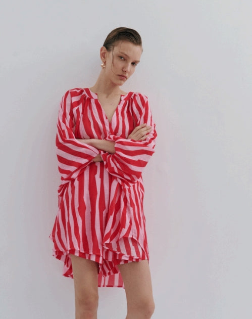 Lily Shirt Dress Mini - Mad Hatters Stripe