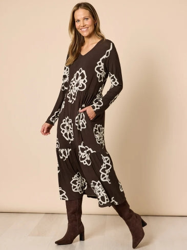 Florentine Dress- Chocolate
