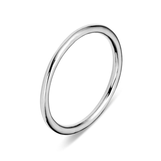 Allure Full Round Sold Bangle - Silver