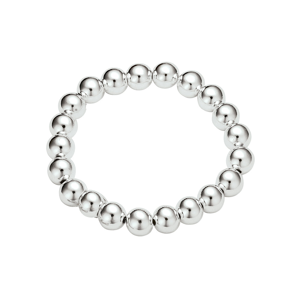 Silver Ball Bracelet - Elasticised