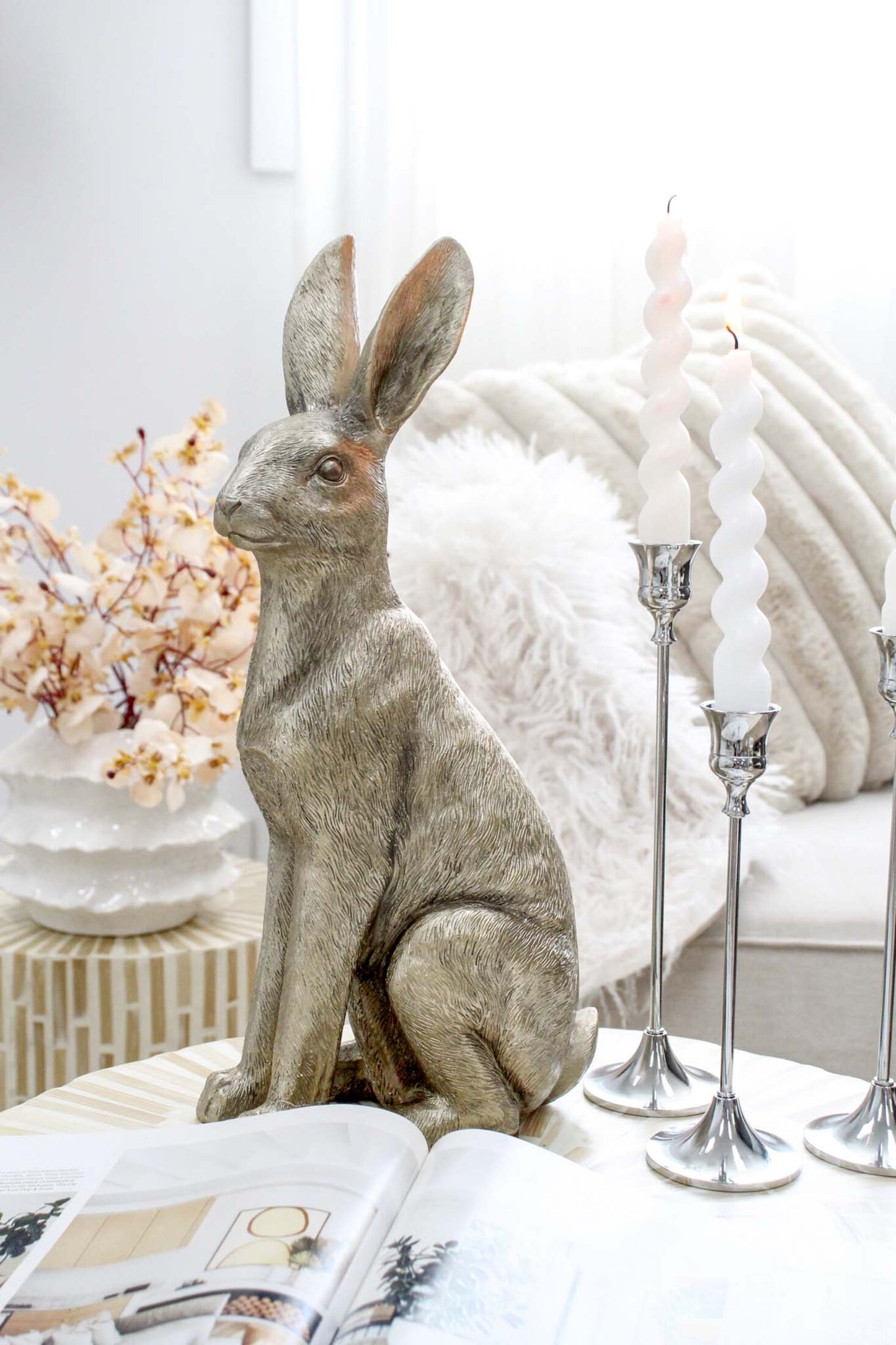 Sitting Hare - Champagne (Large)