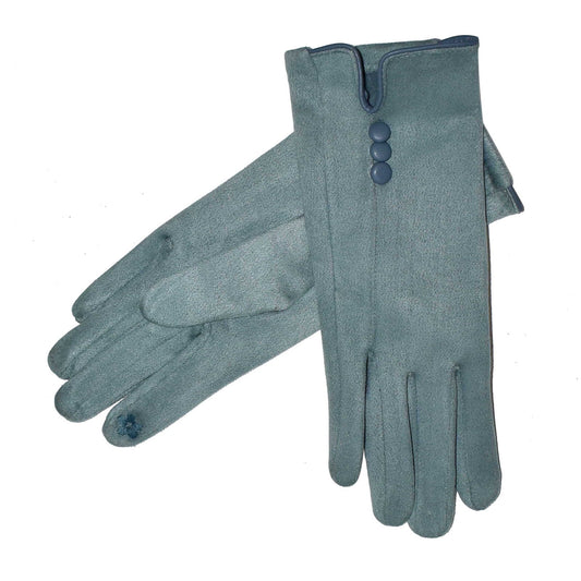 Three Button Gloves- Sky Blue