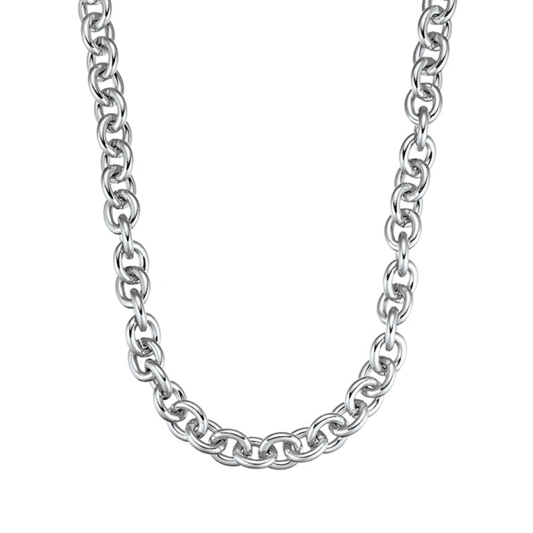Allure Thick Cable Link Necklace - Silver
