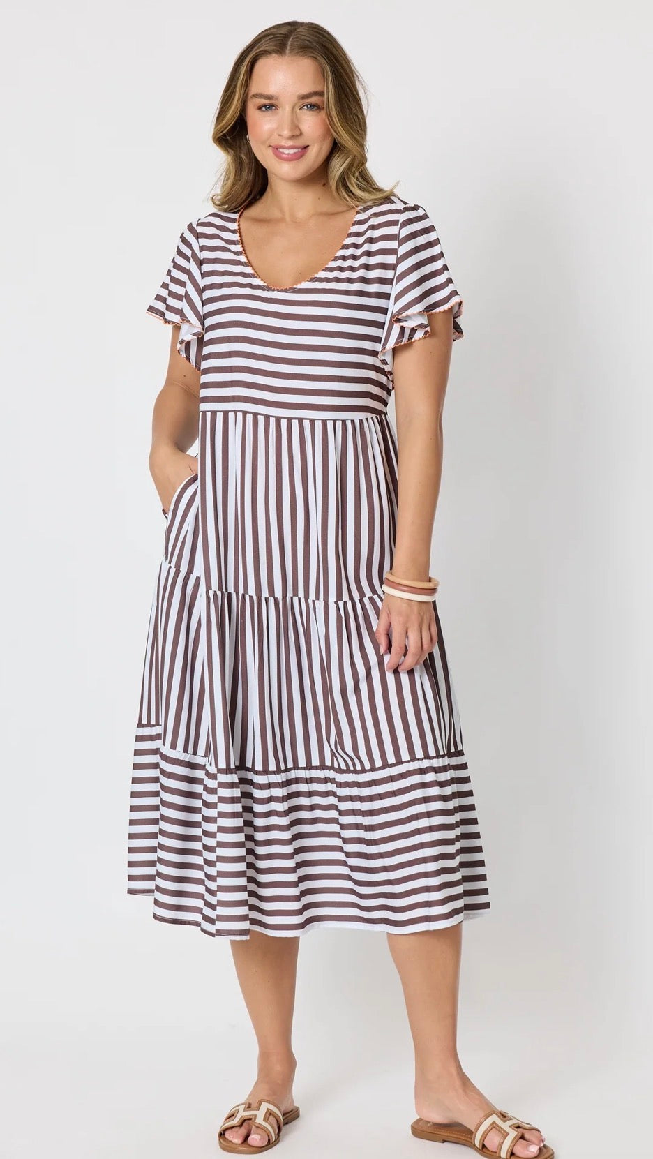 Kalahari Dress - Coffee White