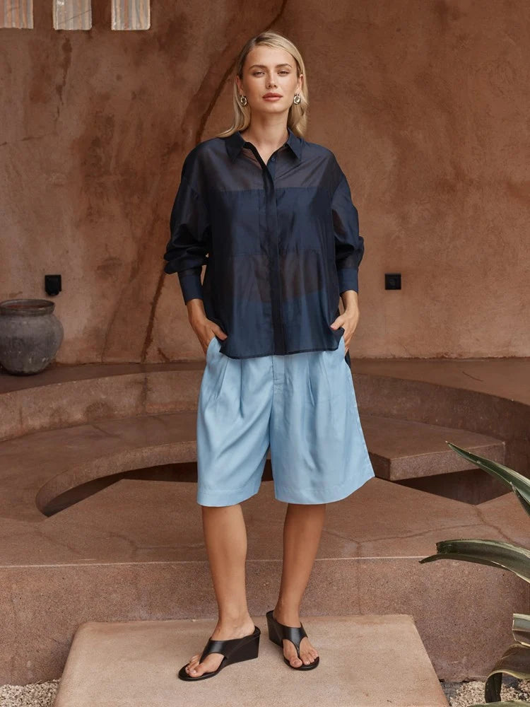 Val Oversize Shirt - Navy