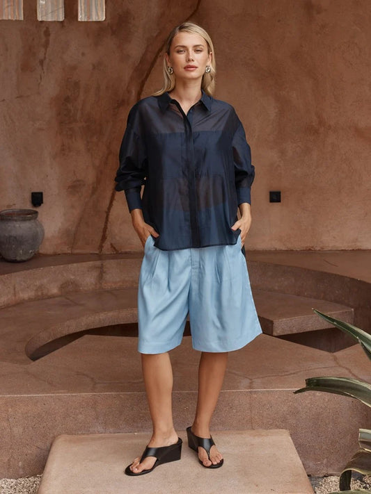 Val Oversize Shirt - Navy