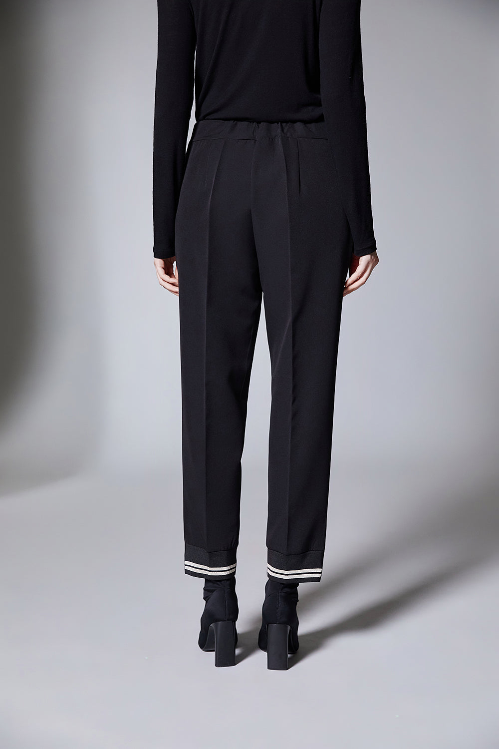 Peruzzi- Stripe Trim Trouser Black