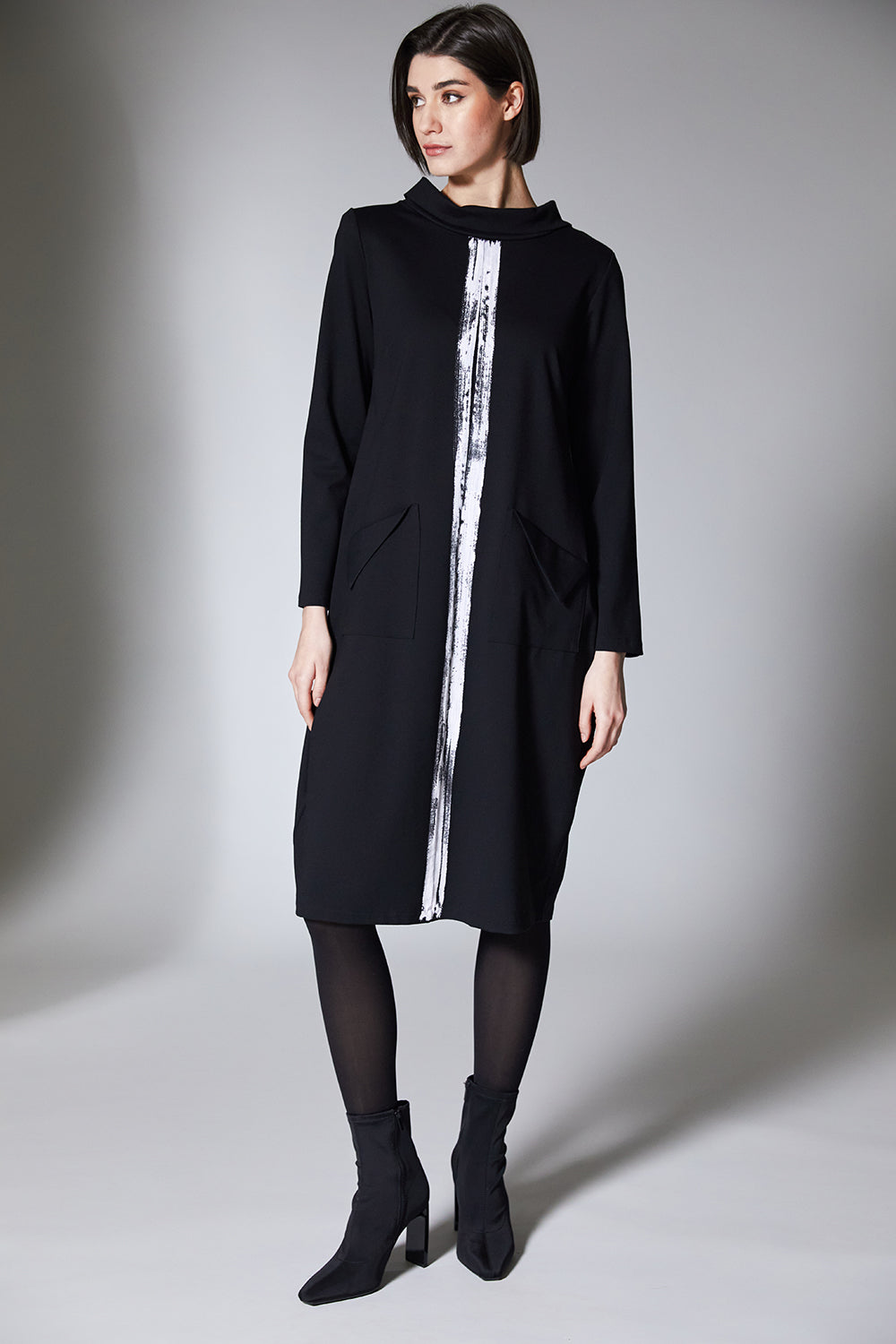 Peruzzi- Brush Stroke Dress Black
