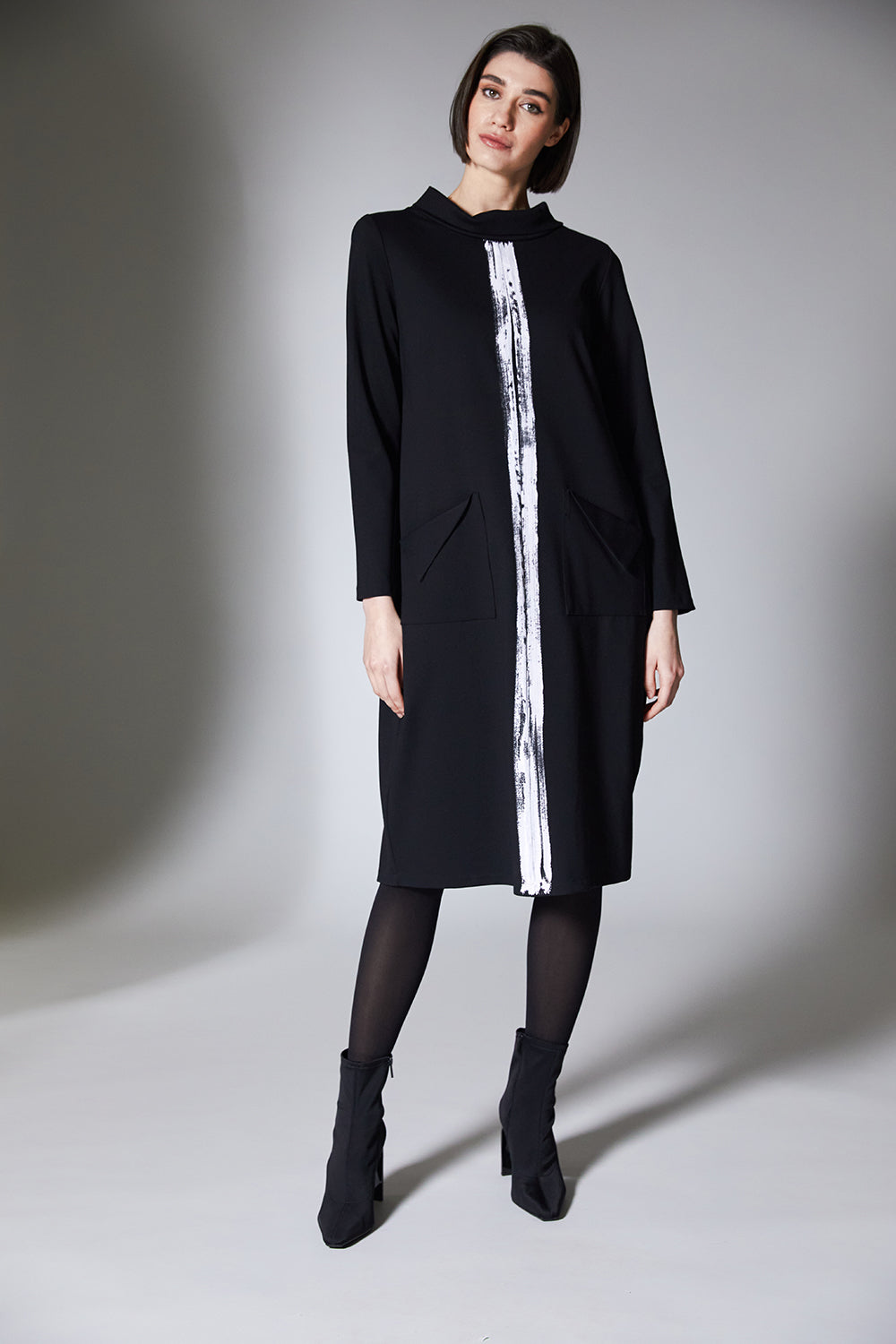 Peruzzi- Brush Stroke Dress Black