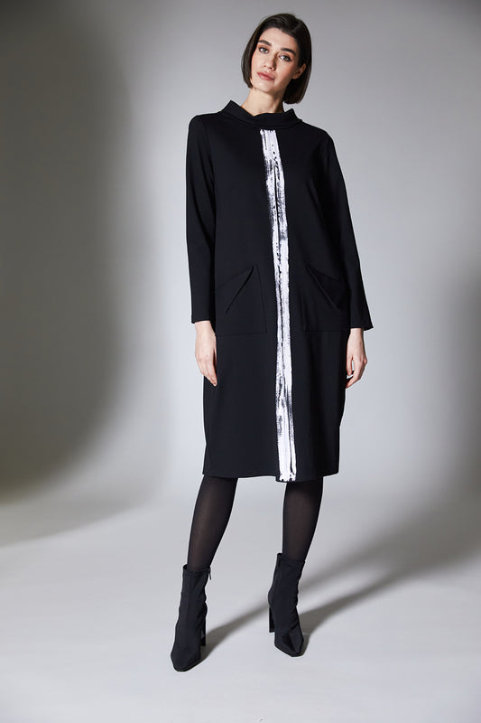 Peruzzi- Brush Stroke Dress Black