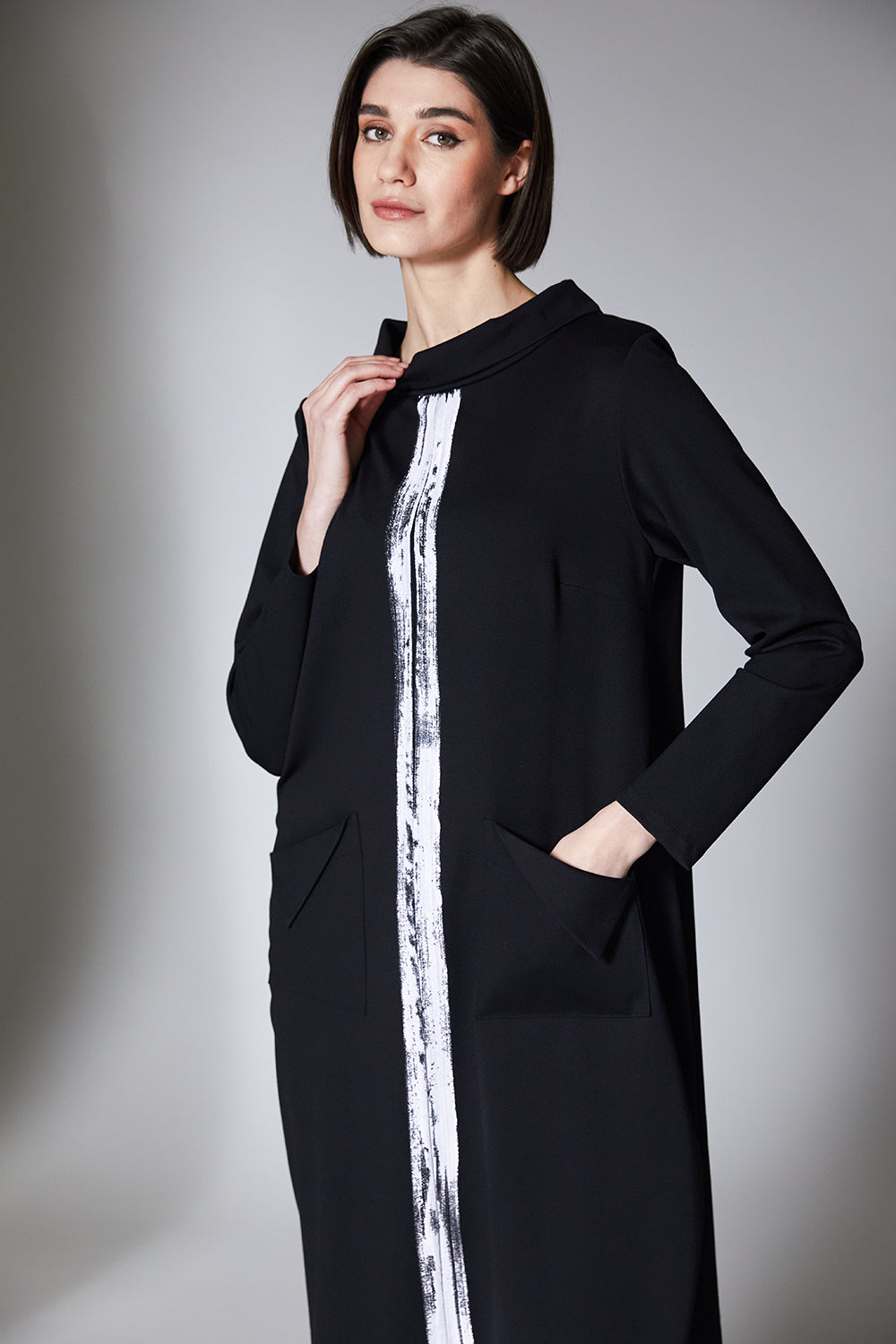 Peruzzi- Brush Stroke Dress Black