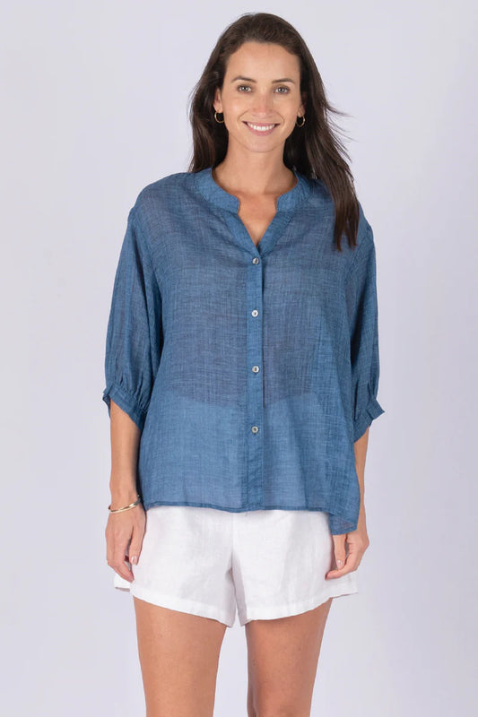 Worthier Linen Shirt - Denim