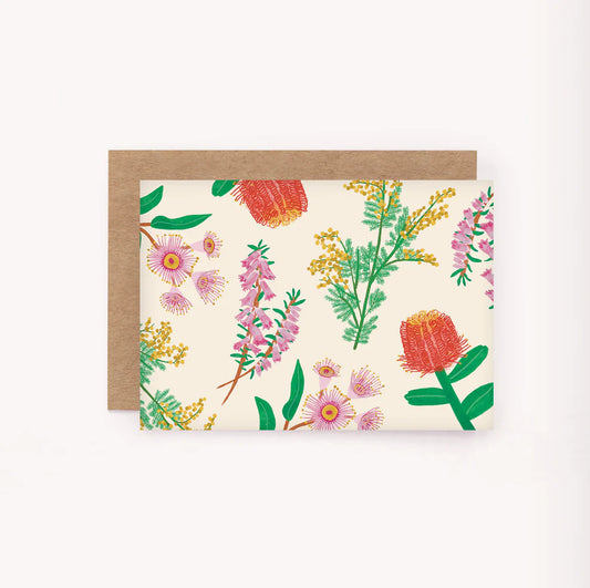 Mini Australian Floral Greeting Card