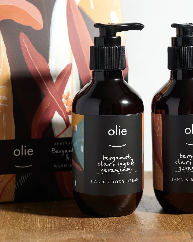 Olieve & Olie Artist Wash & Cream Set -Bergamot & Clary sage