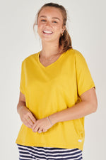 Drape tee- Chartreuse