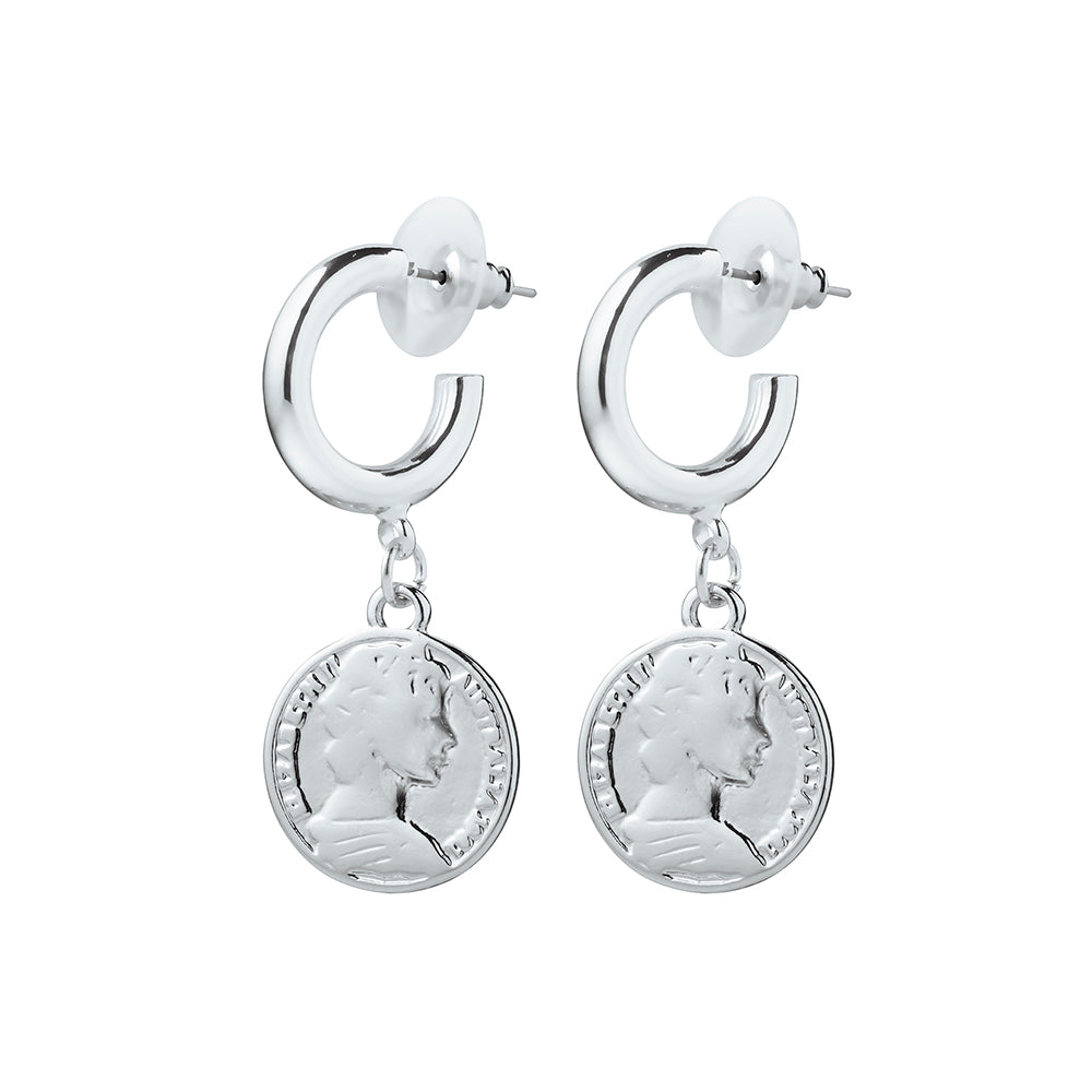 Allure Coin Earring - Silver