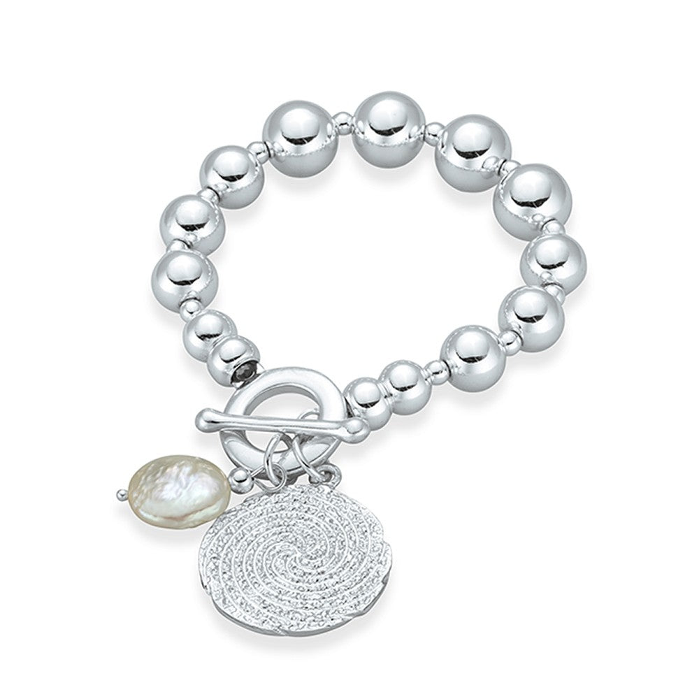 Allure Beaded Fob Bracelet - Silver