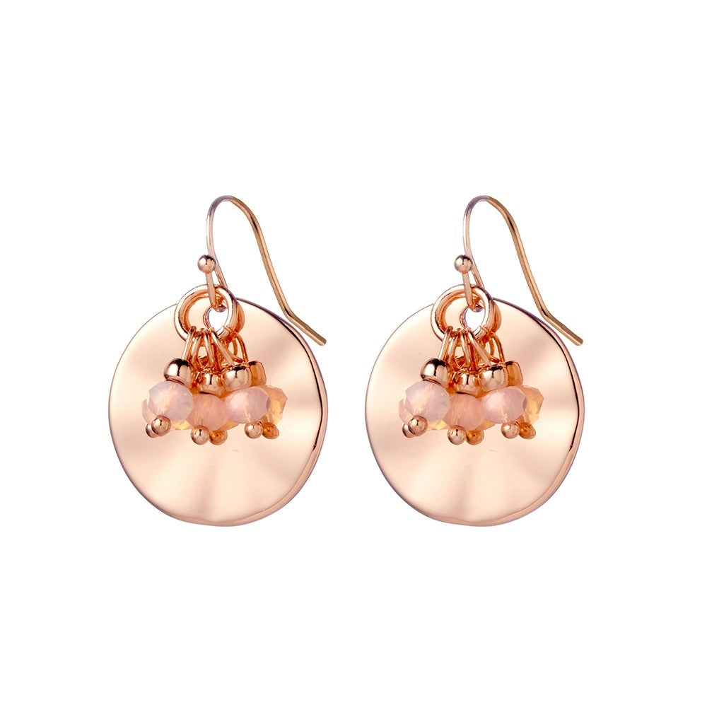 Allure Rippled Bead Earring - Rose Gold