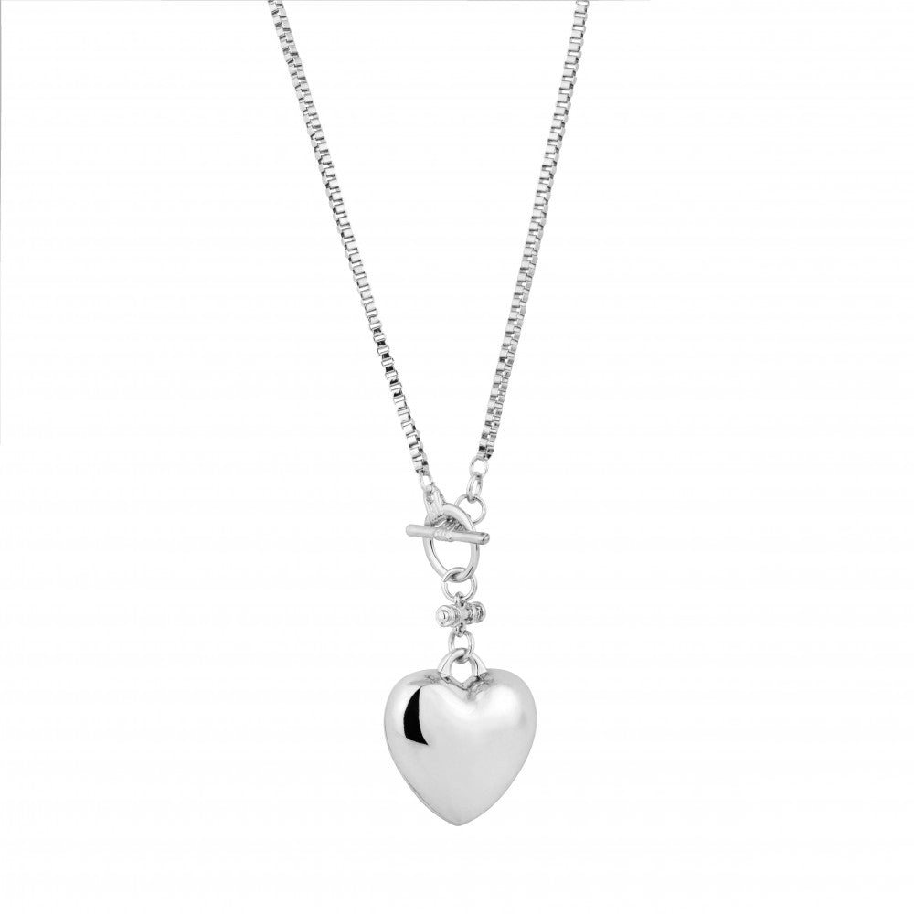 Allure Heart Fob Pendant - Silver