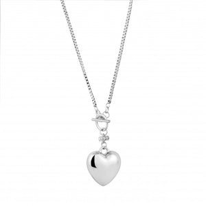 Allure Heart Fob Pendant - Silver