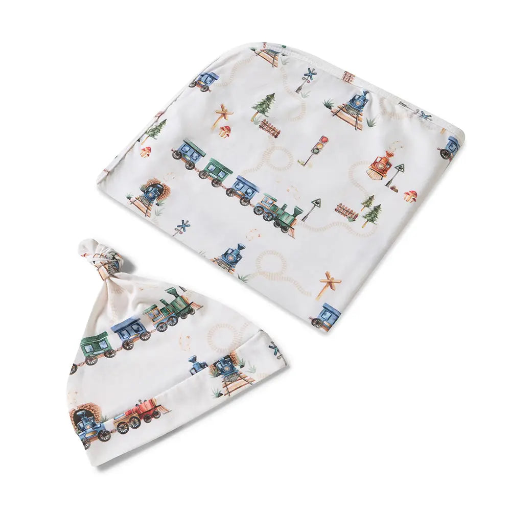 Snuggle Swaddle Set- Trains