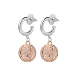 Allure Coin Earring - Two Tone Rose Gold