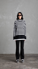 Baxter Oversized Cotton Knit - Black/White