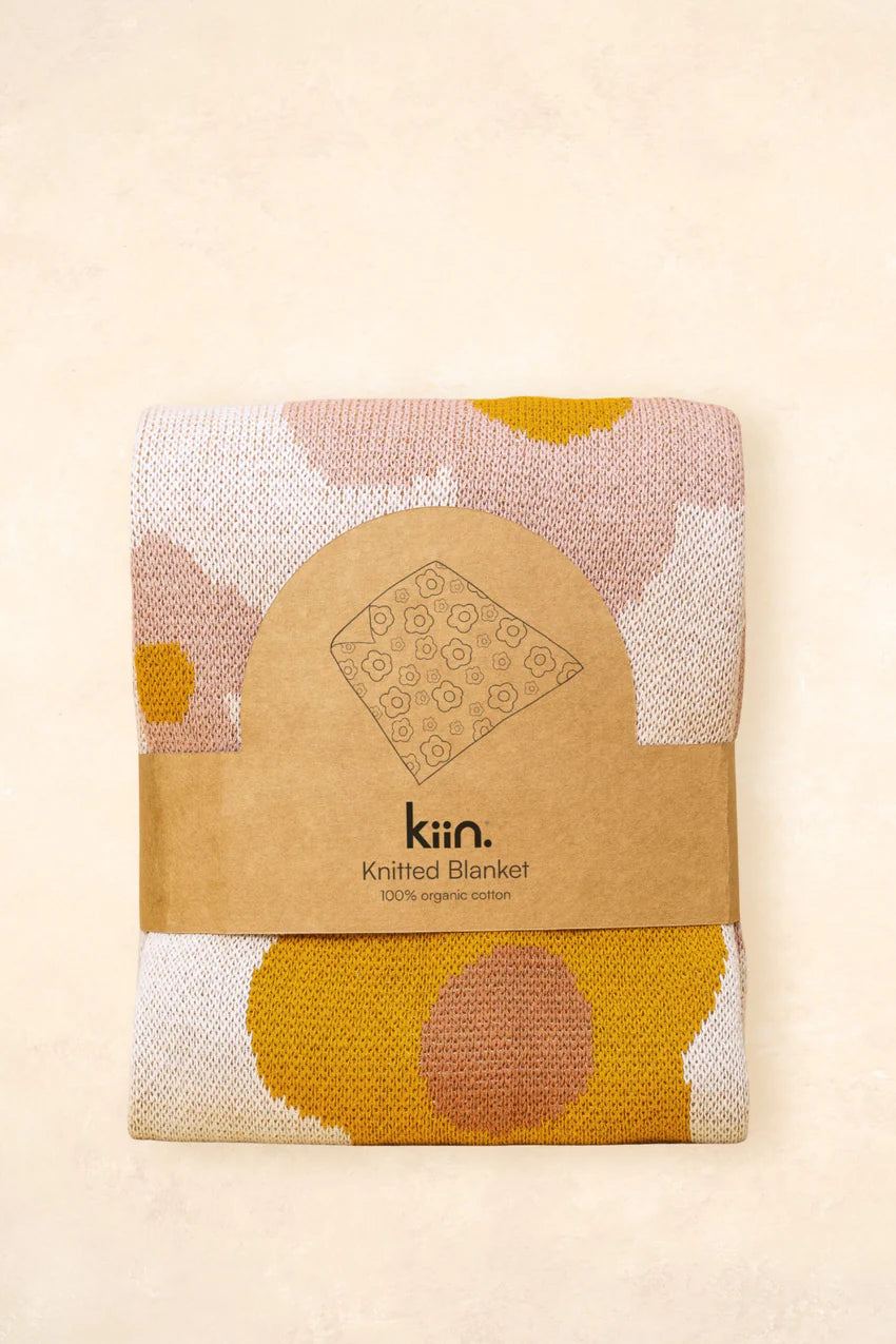 Kiin Organic Cotton Knitted Bloom Blanket
