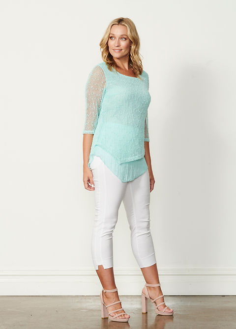 Caju 7/8 Side Panel Pant - White