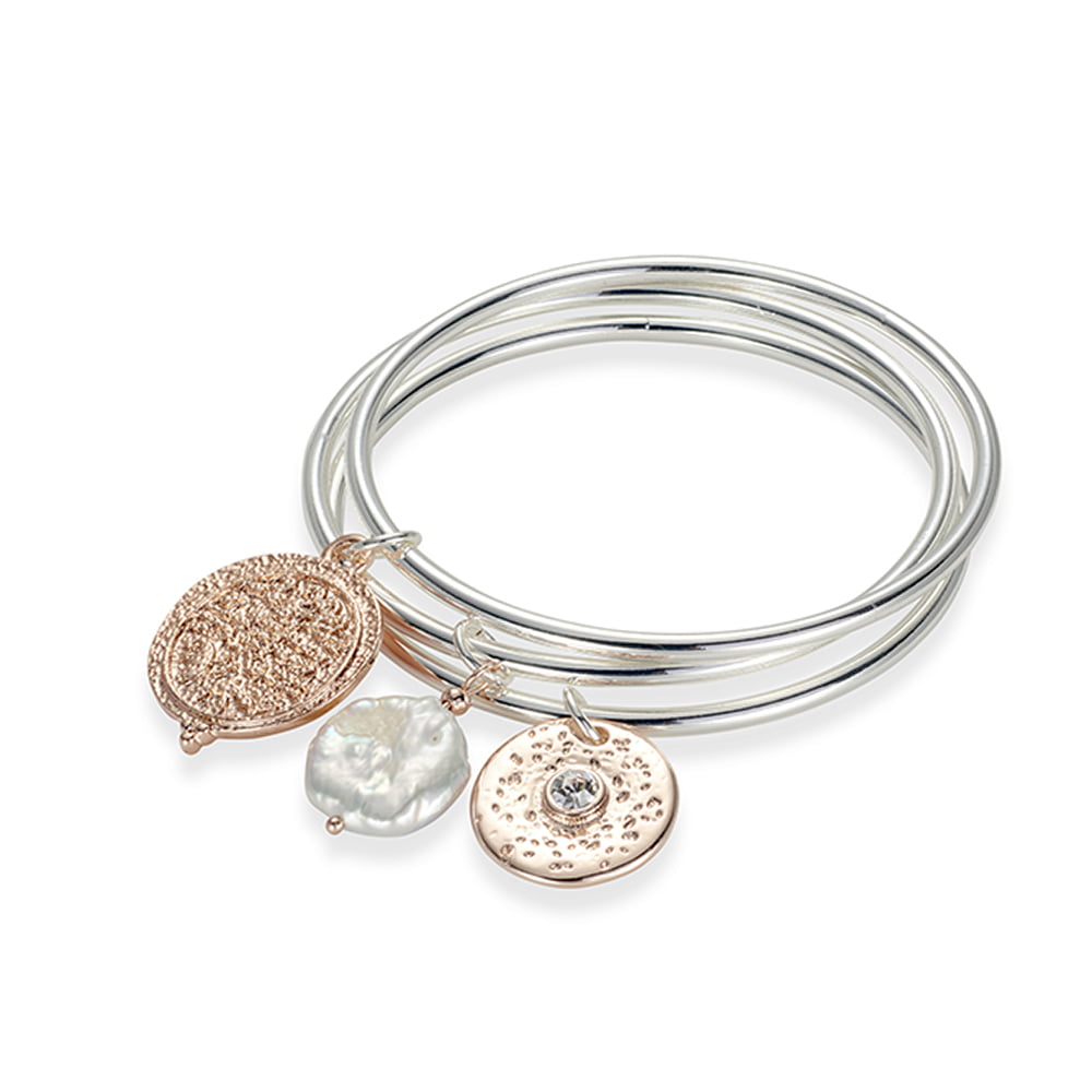 
            
                Load image into Gallery viewer, Allure Coin Bangle Set - Silver
            
        