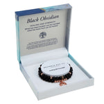 Tree Of Life Duo Bracelet Set - Black Obsidian/Rose Gold