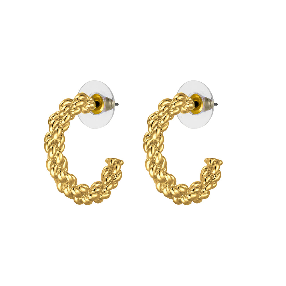 Allure Knitted Hoop Earring - Gold