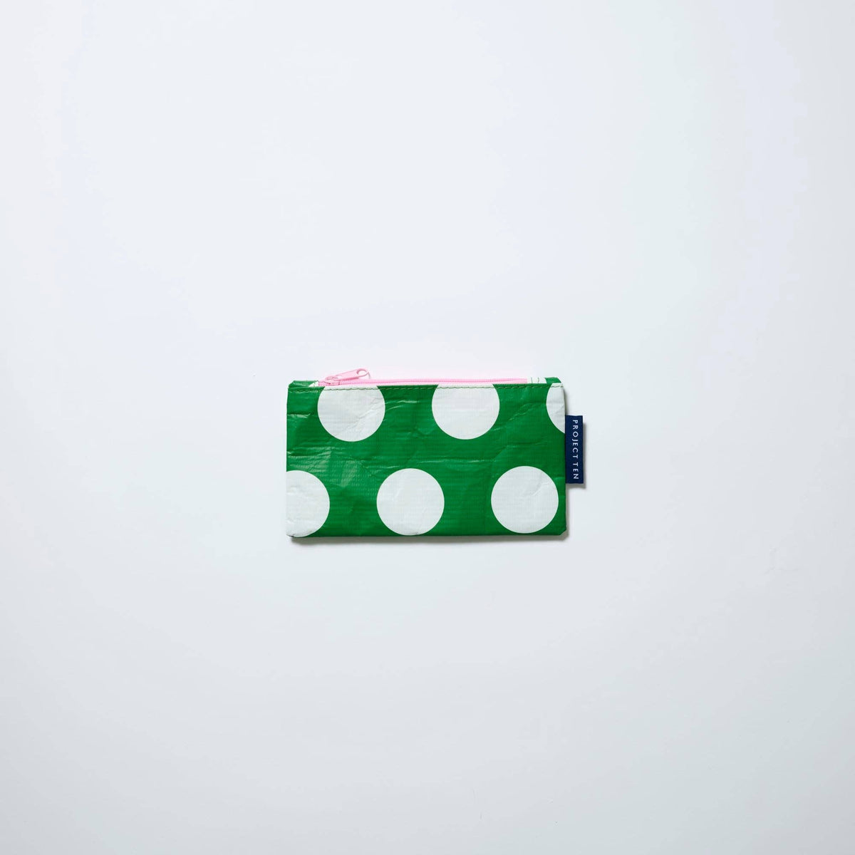 Tiny Zip Pouch – Green Polka Dot