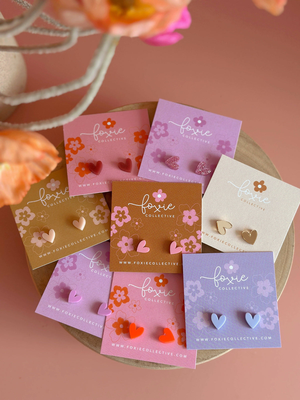 Heart Studs | Gold Mirror