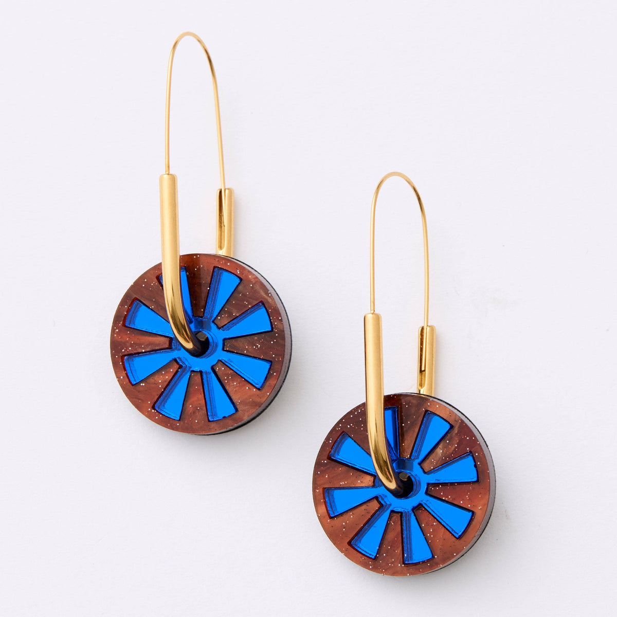 Calypso Earrings - brown/cobalt