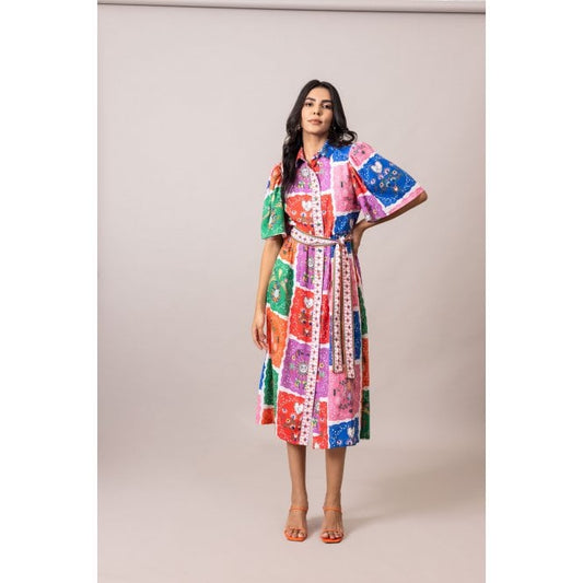 Melody Dress- Multi Patchwork