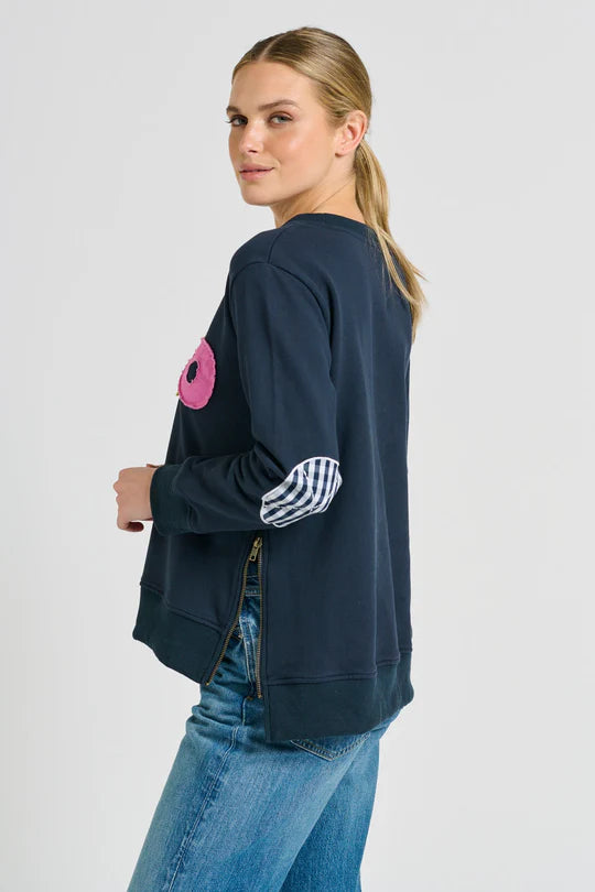 Classic Zipside XOXO Sweatshirt - Navy