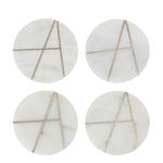 Graze Round Marble Coaster - White Inlay