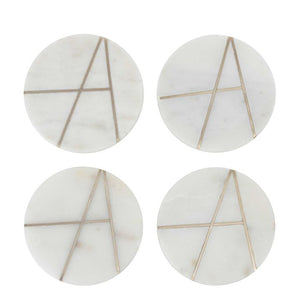 
            
                Load image into Gallery viewer, Graze Round Marble Coaster - White Inlay
            
        