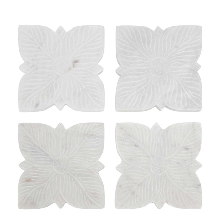 Graze Marble Coaster - White Etched